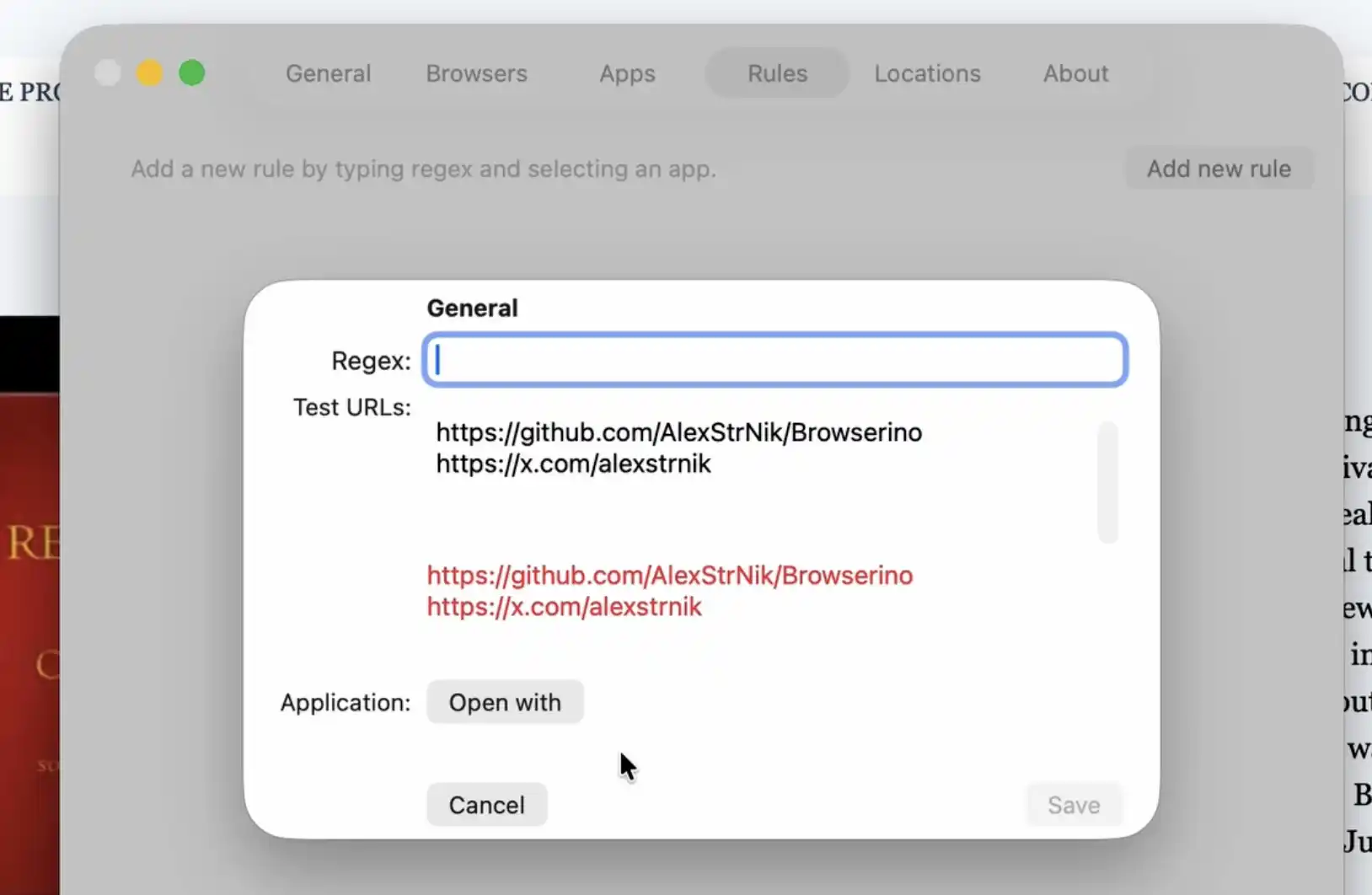 Browserino正则表达式