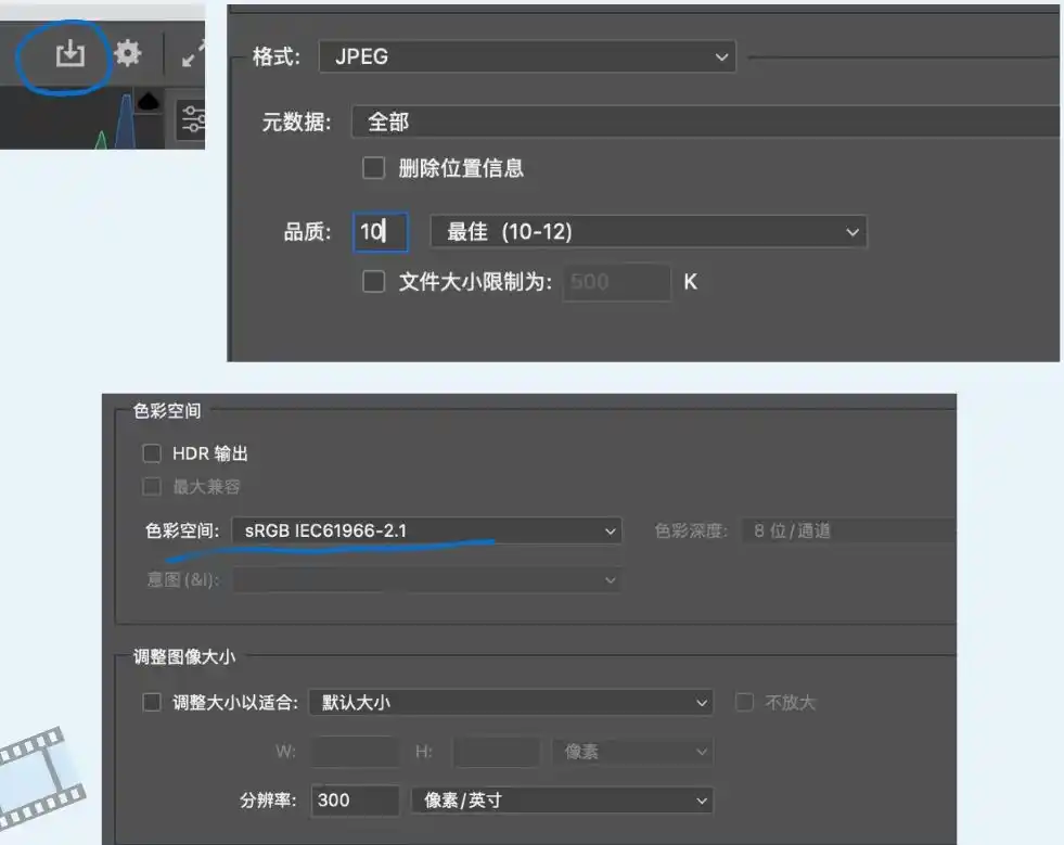 Bridge导出设置